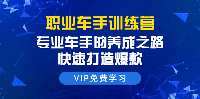 职业车手训练营：专业车手的养成之路，快速打造爆款（8节-无水印直播课） - 网赚资源网-网赚资源网