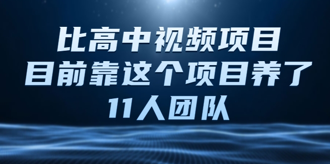 比高中视频项目，目前靠这个项目养了11人团队【视频课程】 - 网赚资源网-网赚资源网