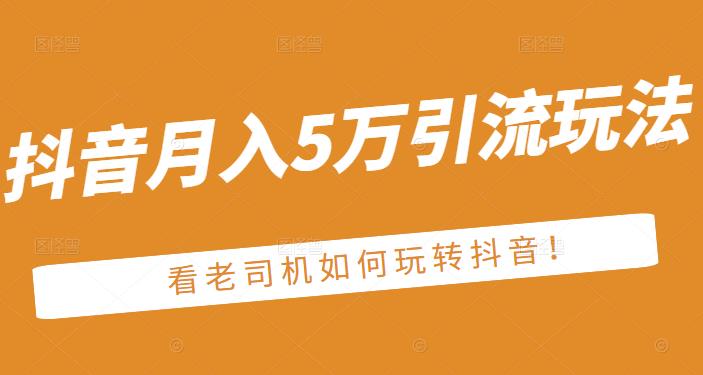 老古董·抖音月入5万引流玩法，看看老司机如何玩转抖音(附赠：抖音另类引流思路) - 网赚资源网-网赚资源网