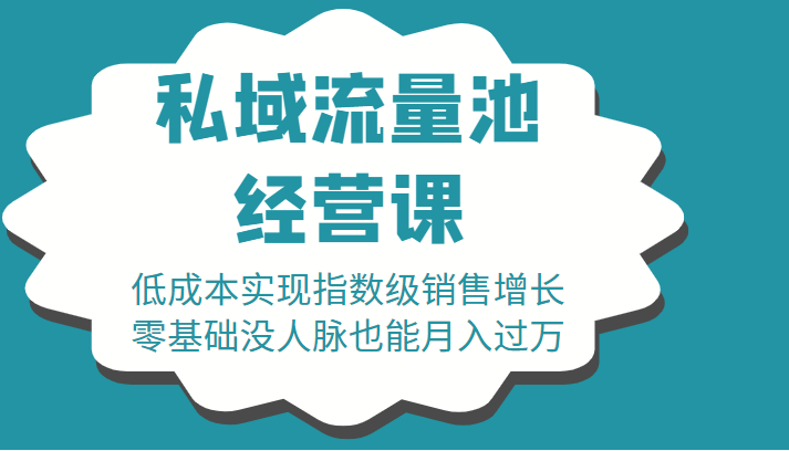 16堂私域流量池经营课：低成本实现指数级销售增长，零基础没人脉也能月入过万 - 网赚资源网-网赚资源网