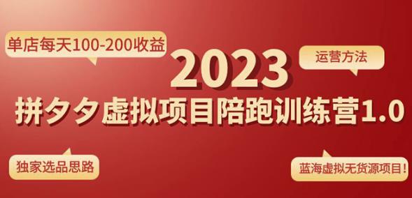 黄岛主拼多多虚拟项目陪跑训练营1.0，单店每天100-200收益，独家选品思路和运营 - 网赚资源网-网赚资源网