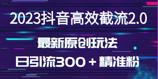 日引300＋创业粉，独家抖音高效截流2.0玩法（价值1280） - 网赚资源网-网赚资源网