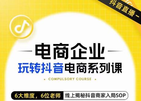 玺承·电商企业玩转抖音电商系列课，6大维度，6位老师，线上揭秘抖音商家入局SOP - 网赚资源网-网赚资源网