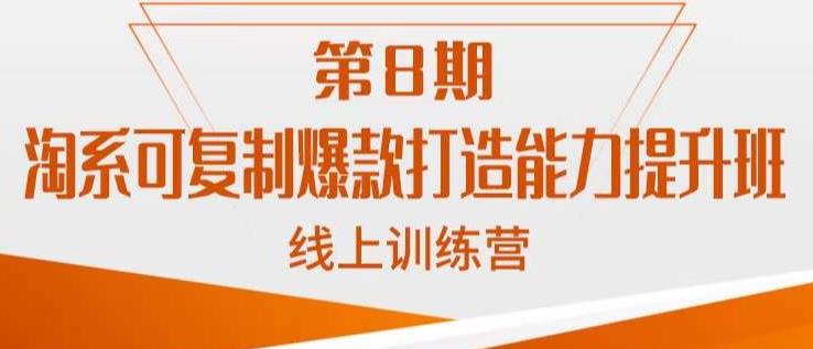 淘系可复制爆款打造能力提升班，这是一套可复制的打爆款标准化流程 - 网赚资源网-网赚资源网