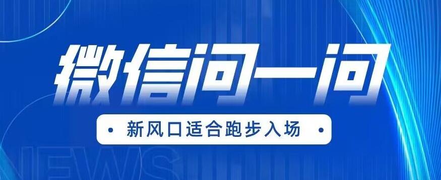 全网首发微信问一问新风口变现项目（价值1999元）【揭秘】 - 网赚资源网-网赚资源网