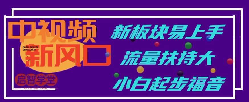 中视频新风口，新板块易上手，流量扶持大，小白起步福音【揭秘】 - 网赚资源网-网赚资源网