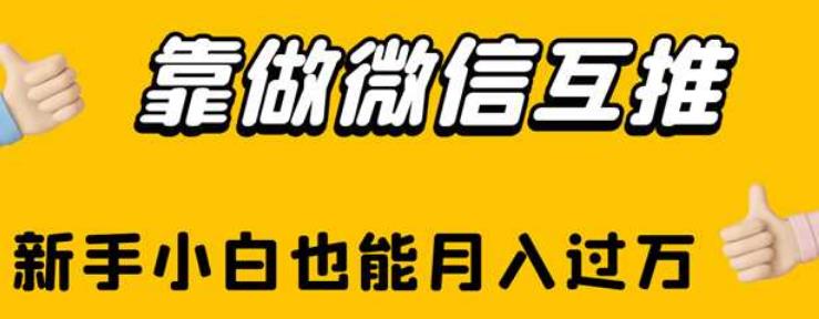 靠做微信互推，新手小白也能月入过万【揭秘】 - 网赚资源网-网赚资源网