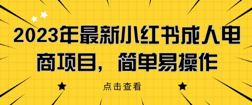 2023年最新小红书成人电商项目，简单易操作【详细教程】【揭秘】 - 网赚资源网-网赚资源网