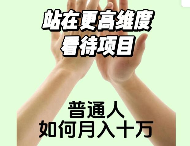 2023最火项目：站在更高维度看待项目，普通人如何月入十万【揭秘】 - 网赚资源网-网赚资源网