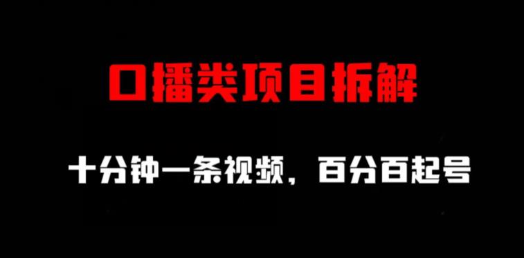 口播类项目拆解，十分钟一条视频，百分百起号 - 网赚资源网-网赚资源网