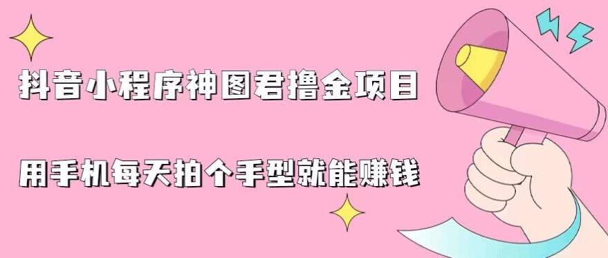 抖音小程序神图君撸金项目，用手机每天拍个手型挂载一下小程序就能赚钱【揭秘】 - 网赚资源网-网赚资源网