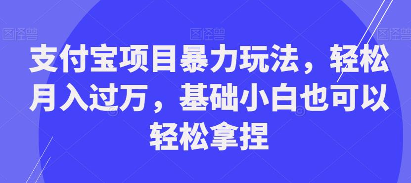 支付宝项目暴力玩法，轻松月入过万，基础小白也可以轻松拿捏【揭秘】 - 网赚资源网-网赚资源网