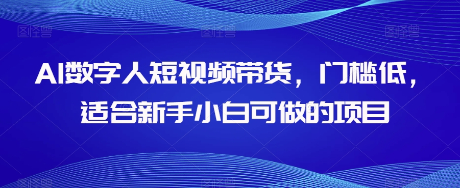 AI数字人短视频带货，门槛低，适合新手小白可做的项目 - 网赚资源网-网赚资源网