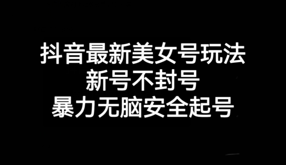 抖音最新美女号玩法，新号不封号，暴力无脑安全起号【揭秘】 - 网赚资源网-网赚资源网