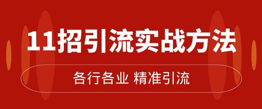 精准引流术：11招引流实战方法，让你私域流量加到爆（11节课完整) - 网赚资源网-网赚资源网