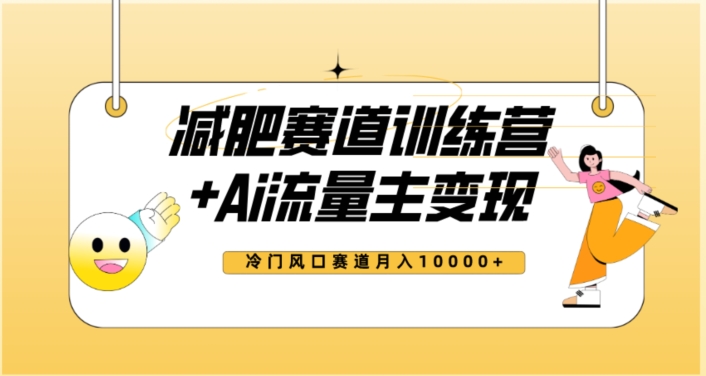 全新减肥赛道AI流量主+训练营变现玩法教程，蓝海冷门赛道小白轻松上手，月入10000+ - 网赚资源网-网赚资源网