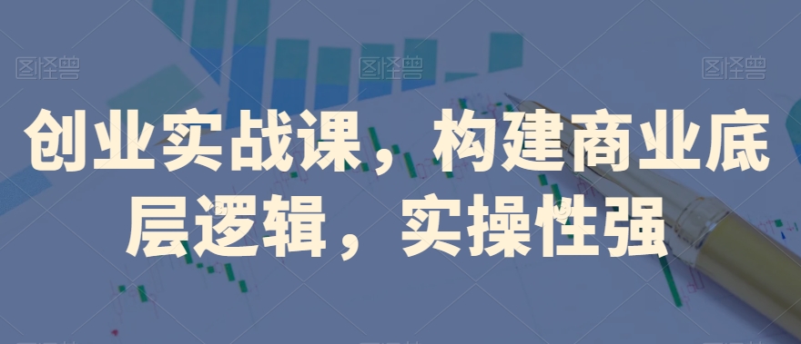 创业实战课，​构建商业底层逻辑，实操性强 - 网赚资源网-网赚资源网