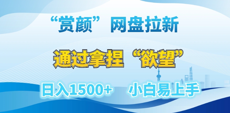 “赏颜”网盘拉新赛道，通过拿捏“欲望”日入1500+，小白易上手【揭秘】 - 网赚资源网-网赚资源网