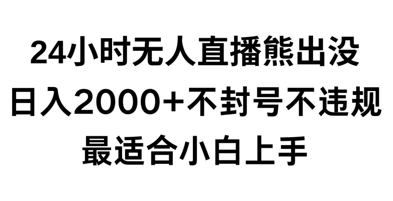 快手24小时无人直播熊出没，不封直播间，不违规，日入2000+，最适合小白上手，保姆式教学【揭秘】 - 网赚资源网-网赚资源网