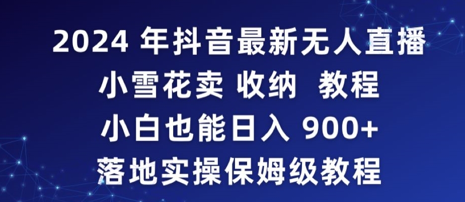 2024年抖音最新无人直播小雪花卖收纳教程，小白也能日入900+落地实操保姆级教程【揭秘】 - 网赚资源网-网赚资源网