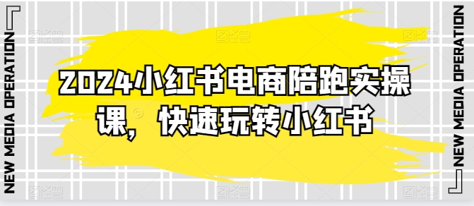 2024小红书电商陪跑实操课，快速玩转小红书，超过20节精细化课程 - 网赚资源网-网赚资源网