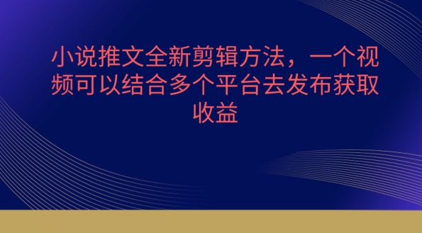 小说推文全新剪辑方法，一个视频可以结合多个平台去发布获取【揭秘】 - 网赚资源网-网赚资源网