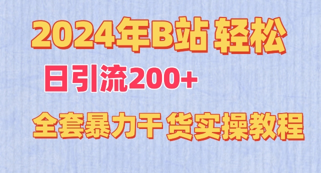 2024年B站轻松日引流200+的全套暴力干货实操教程【揭秘】 - 网赚资源网-网赚资源网