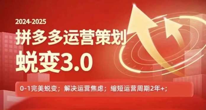 2024-2025拼多多运营策略蜕变3.0，0~1完美蜕变，解决信息焦虑 - 网赚资源网-网赚资源网