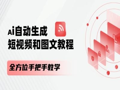 AI自动生成短视频和图文课程，全方位手把手教学 - 网赚资源网-网赚资源网