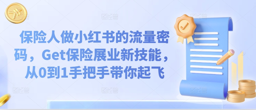 保险人做小红书的流量密码，Get保险展业新技能，从0到1手把手带你起飞 - 网赚资源网-网赚资源网