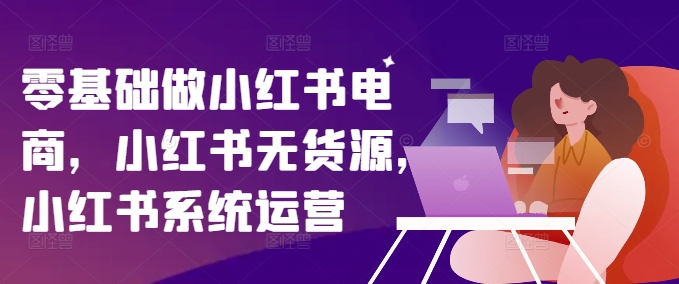 零基础做小红书电商，小红书无货源，小红书系统运营 - 网赚资源网-网赚资源网