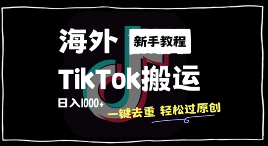 2024最新海外TikTok搬运玩法，一键去重轻松过原创，新手无经验也能日入1k【揭秘】 - 网赚资源网-网赚资源网