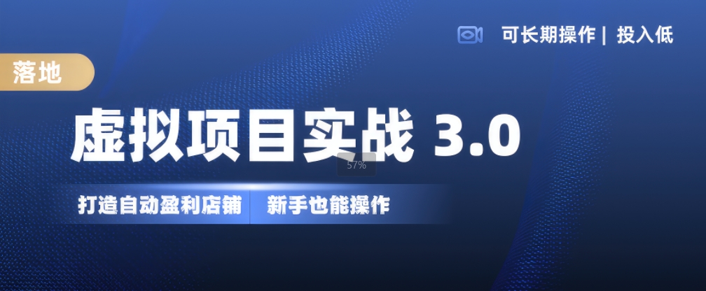 虚拟项目实战3.0，打造自动盈利店铺，可长期操作投入低，新手也能操作 - 网赚资源网-网赚资源网