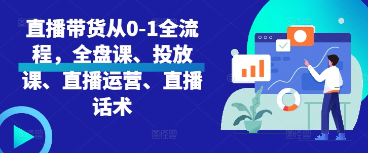 直播带货从0-1全流程，全盘课、投放课、直播运营、直播话术 - 网赚资源网-网赚资源网