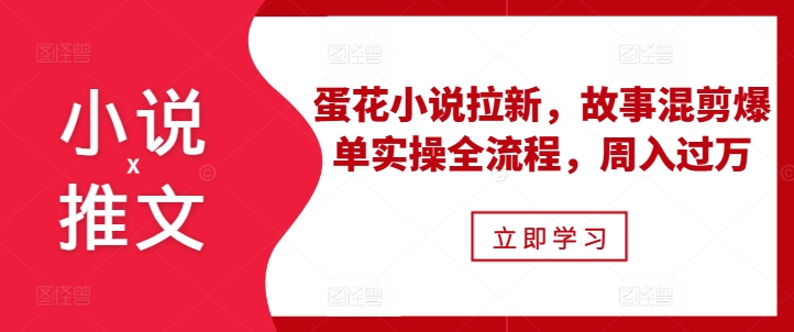 小说推文之蛋花小说拉新，故事混剪爆单实操全流程，周入过万 - 网赚资源网-网赚资源网