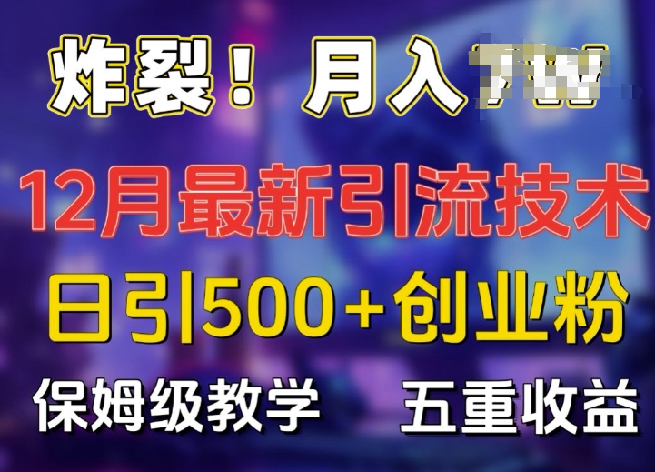 炸裂!揭秘12月最新日引流500+精准创业粉，多重收益保姆级教学 - 网赚资源网-网赚资源网