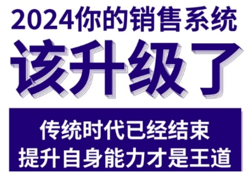 2024能落地的销售实战课，你的销售系统该升级了 - 网赚资源网-网赚资源网