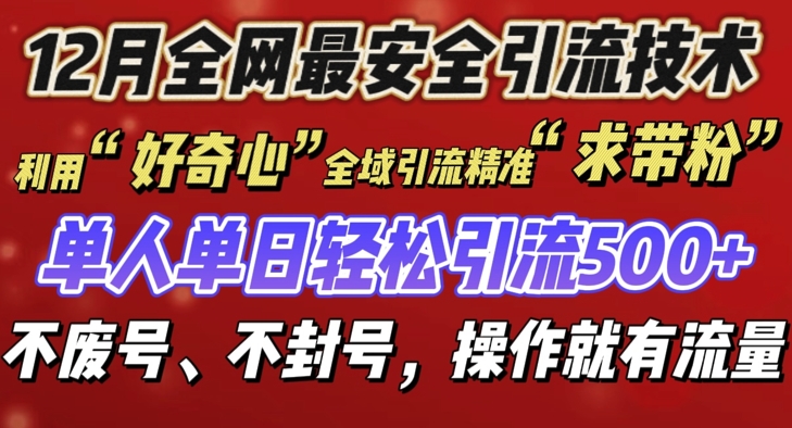 12 月份全网最安全引流创业粉技术来袭，不封号不废号，有操作就有流量【揭秘】 - 网赚资源网-网赚资源网