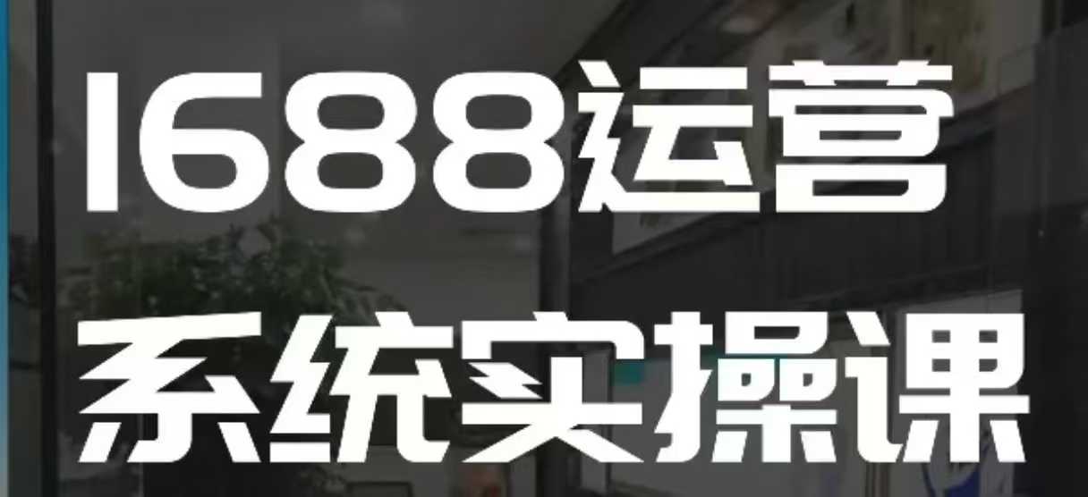 1688高阶运营系统实操课，快速掌握1688店铺运营的核心玩法 - 网赚资源网-网赚资源网