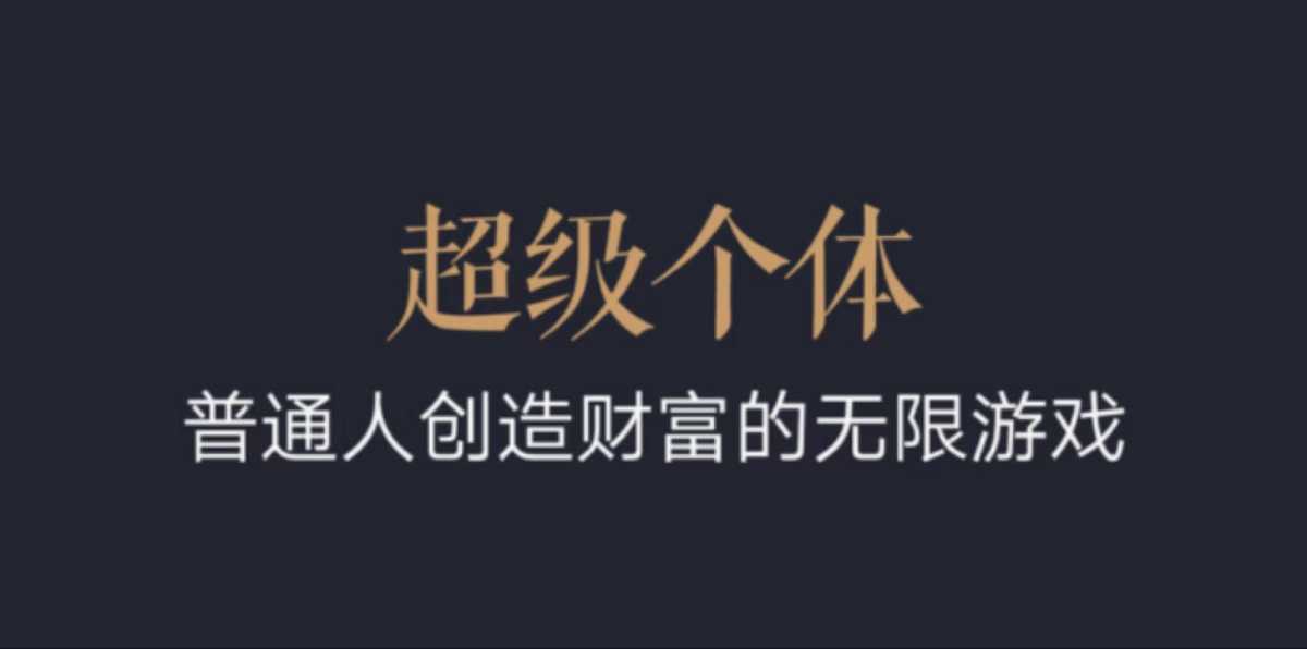 超级个体：2024-2025翻盘指南，普通人创造财富的无限游戏 - 网赚资源网-网赚资源网