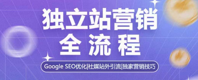 独立站营销全流程，Google SEO优化，社媒站外引流，独家营销技巧 - 网赚资源网-网赚资源网