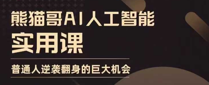 AI人工智能实用课，实在实用实战，普通人逆袭翻身的巨大机会 - 网赚资源网-网赚资源网