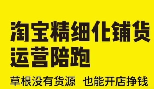 淘宝精细化铺货运营陪跑(部分更新至2025)，草根没有货源 也能开店挣钱 - 网赚资源网-网赚资源网