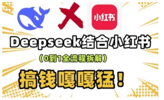 deepseek+小红书打造流量生产线实操课，0到1全流程拆解，搞钱嘎嘎猛 - 网赚资源网-网赚资源网