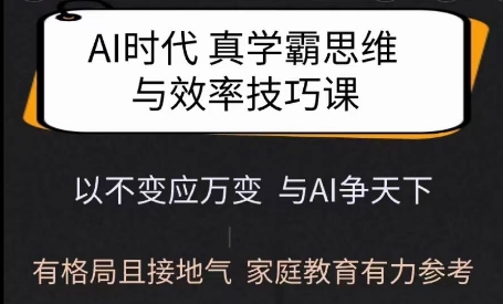 Ai时代真学霸思维与学习方法课，有格局且接地气，家庭教育有力参考 - 网赚资源网-网赚资源网