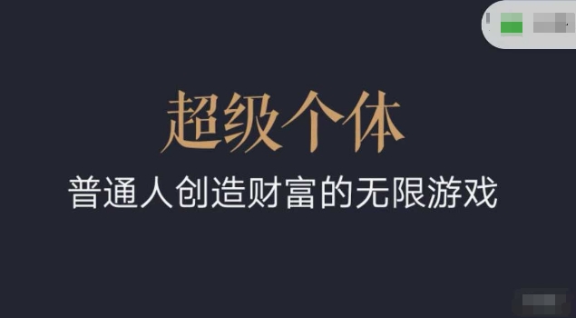 超级个体2024-2025翻盘指南，普通人创造财富的无限游戏 - 网赚资源网-网赚资源网