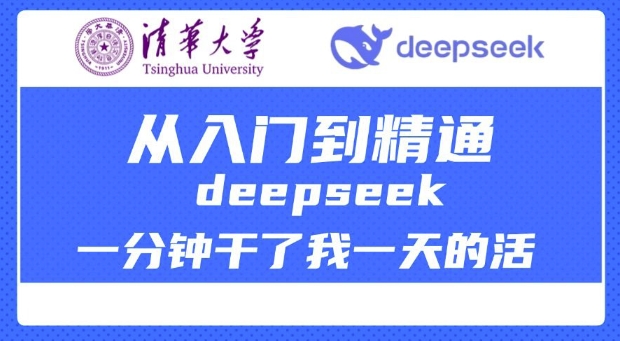 清华大学讲DeepSeek最全教程，从入门到精通，deepseek一分钟干了我一天的活 - 网赚资源网-网赚资源网