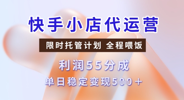 快手小店代运营3.0，模式新升级，收益55分，稳定单日5张【揭秘】 - 网赚资源网-网赚资源网