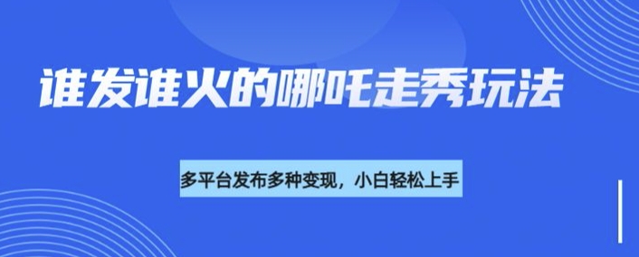 利用deepseek制作谁发谁火的哪吒2人物走秀视频，多平台发布多种变现 - 网赚资源网-网赚资源网