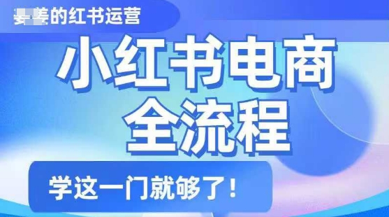 小红书电商全流程，精简易懂，从入门到精通，学这一门就够了 - 网赚资源网-网赚资源网